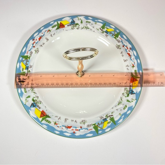 Royal Vale Serving Plate with Handle Winter Wonderland Scene - Picture 4 of 6